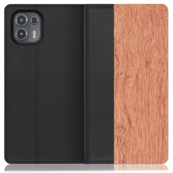 [ LOOF NATURE ] motorola  edge 20 fusion efge20fusion edge20 スマホケース ケース カバー 手帳型ケース カード収納 マグネット付き 天然木 本革 ベルトなし [ edge 20 fusion ]