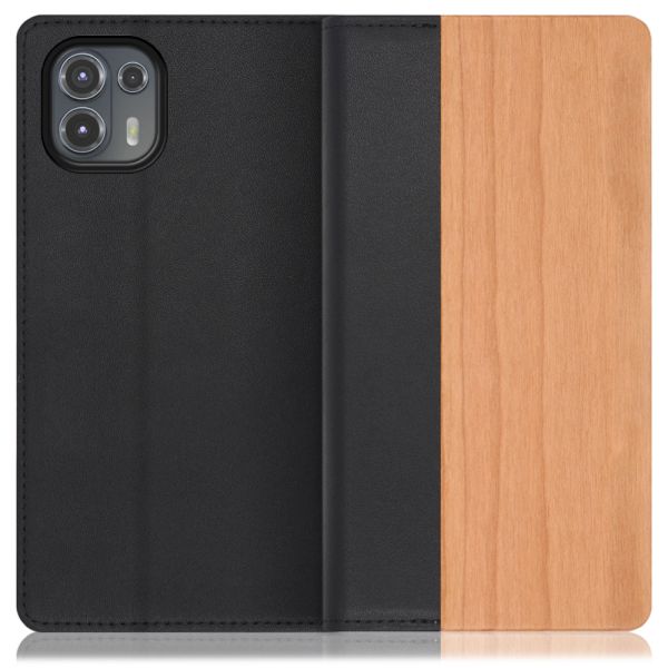 [ LOOF NATURE ] motorola  edge 20 fusion efge20fusion edge20 スマホケース ケース カバー 手帳型ケース カード収納 マグネット付き 天然木 本革 ベルトなし [ edge 20 fusion ]