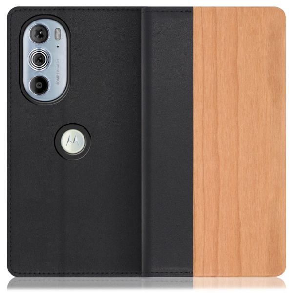 [ LOOF NATURE ] motorola  edge 30 pro edge30pro edge30 30pro プロ スマホケース ケース カバー 手帳型ケース カード収納 マグネット付き 天然木 本革 ベルトなし [ edge 30 pro ]