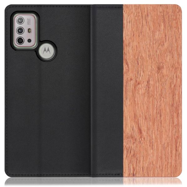 [ LOOF NATURE ] moto g10 / g30 motog10 motog30 スマホケース ケース カバー 手帳型ケース カード収納 マグネット付き 天然木 本革 ベルトなし [ moto g10/g30 ]