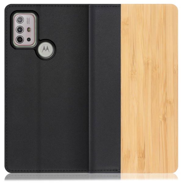 [ LOOF NATURE ] moto g10 / g30 motog10 motog30 スマホケース ケース カバー 手帳型ケース カード収納 マグネット付き 天然木 本革 ベルトなし [ moto g10/g30 ]