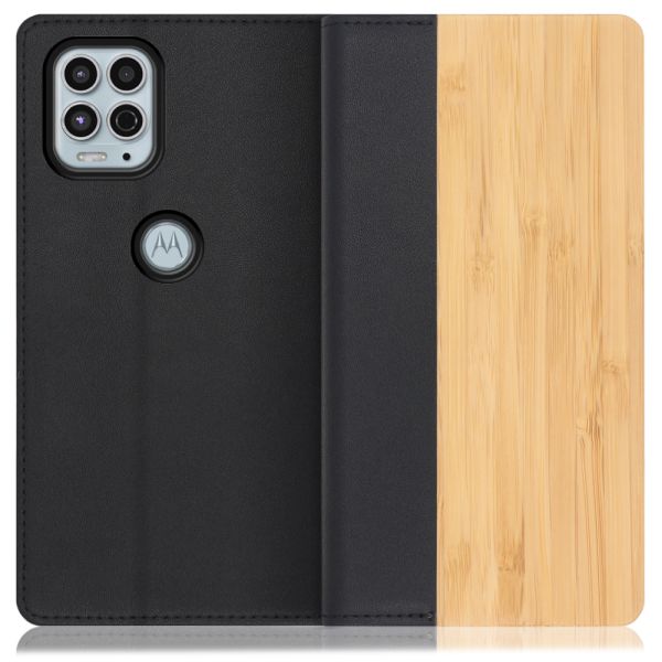 [ LOOF NATURE ] moto g100 motog100 スマホケース ケース カバー 手帳型ケース カード収納 マグネット付き 天然木 本革 ベルトなし [ moto g100 ]