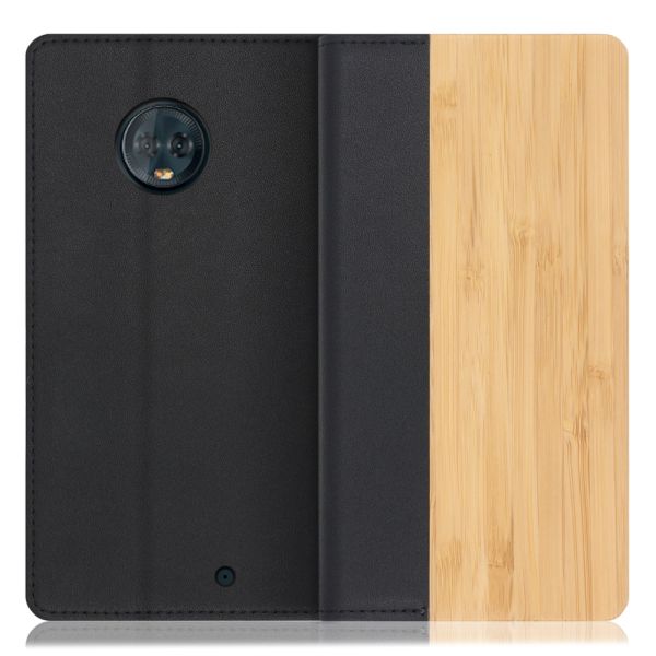 [ LOOF NATURE ] motorola moto g6 plus motog6plus g6plus スマホケース ケース カバー 手帳型ケース カード収納 マグネット付き 天然木 本革 ベルトなし [ motorola moto g6 plus ]