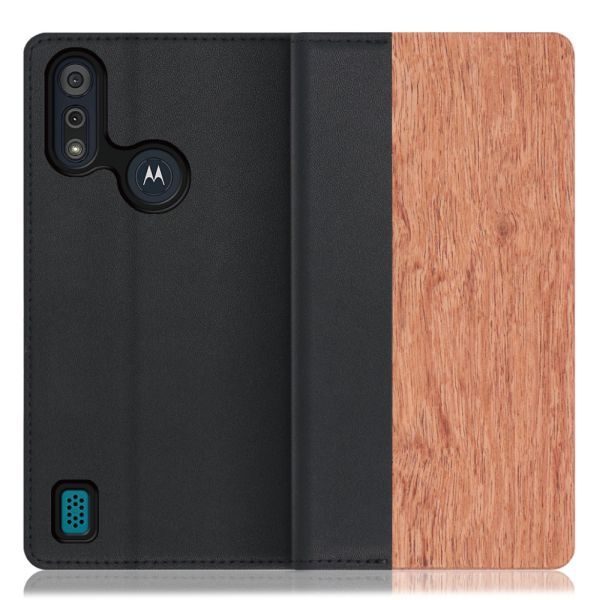 [ LOOF NATURE ] moto e6s motoe6s スマホケース ケース カバー 手帳型ケース カード収納 マグネット付き 天然木 本革 ベルトなし [ moto e6s ]