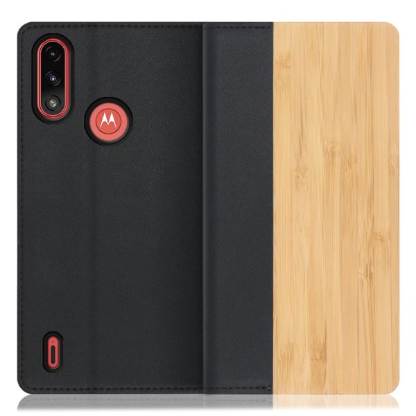 [ LOOF NATURE ] moto e7 power motoe7power e7power スマホケース ケース カバー 手帳型ケース カード収納 マグネット付き 天然木 本革 ベルトなし [ moto e7 power ]