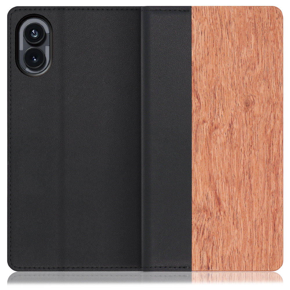 [ LOOF NATURE ] Nothing Phone (2) nothingphone スマホケース ケース カバー 手帳型ケース カード収納 マグネット付き 天然木 本革 ベルトなし [ Nothing Phone (2) ]