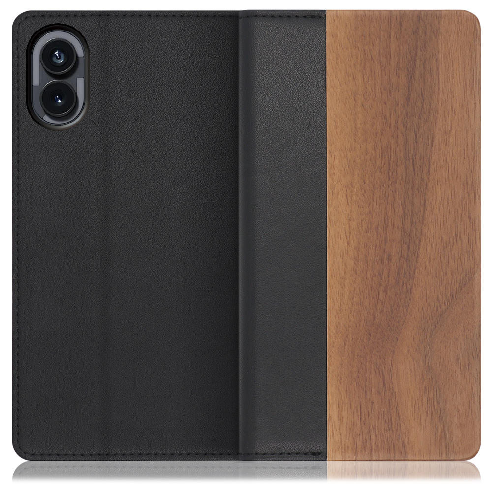 [ LOOF NATURE ] Nothing Phone (2) nothingphone スマホケース ケース カバー 手帳型ケース カード収納 マグネット付き 天然木 本革 ベルトなし [ Nothing Phone (2) ]
