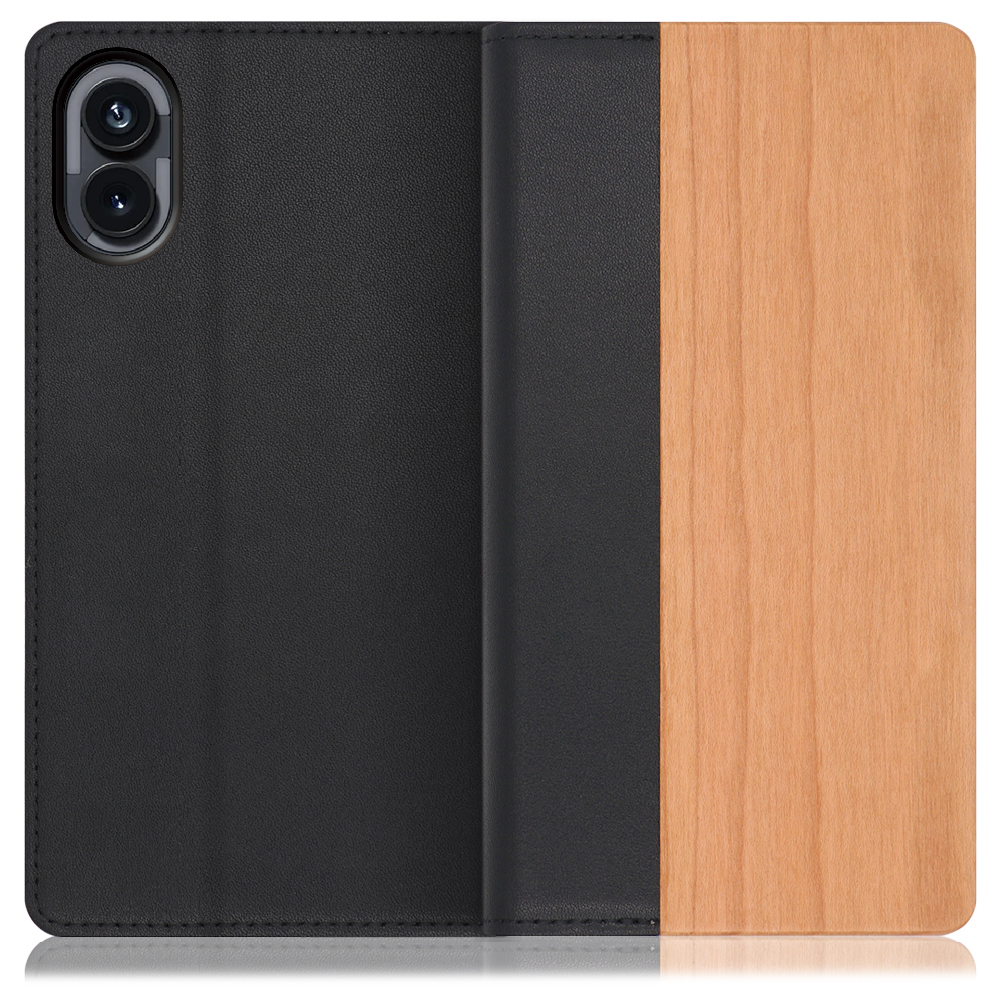 [ LOOF NATURE ] Nothing Phone (2) nothingphone スマホケース ケース カバー 手帳型ケース カード収納 マグネット付き 天然木 本革 ベルトなし [ Nothing Phone (2) ]