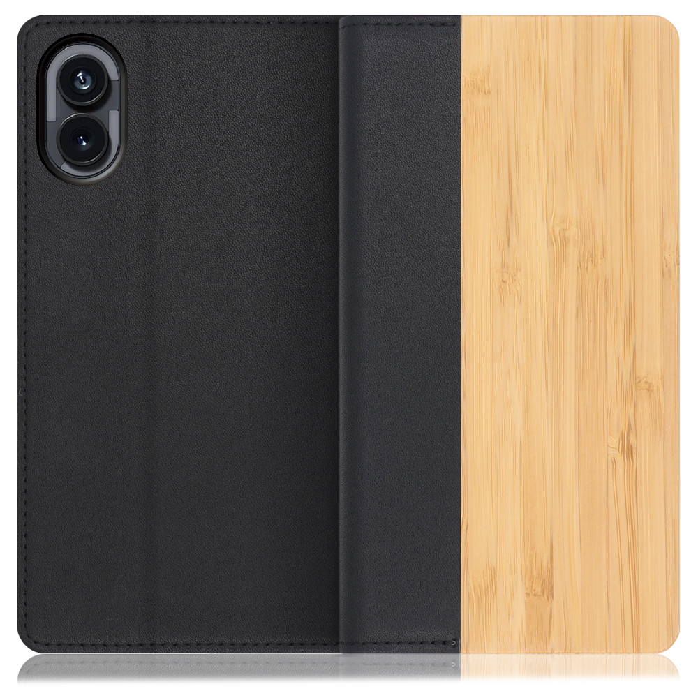 [ LOOF NATURE ] Nothing Phone (2) nothingphone スマホケース ケース カバー 手帳型ケース カード収納 マグネット付き 天然木 本革 ベルトなし [ Nothing Phone (2) ]