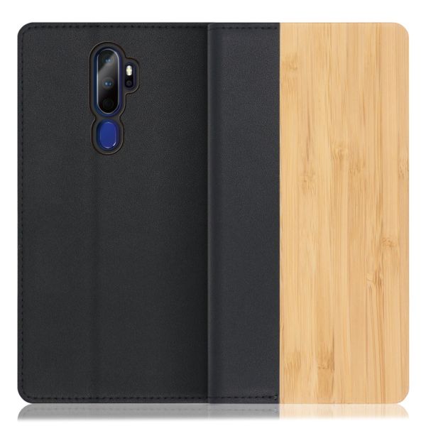 [ LOOF NATURE ] OPPO A5 2020 a52020 oppoa5 スマホケース ケース カバー 手帳型ケース カード収納 マグネット付き 天然木 本革 ベルトなし [ OPPO A5 2020 ]