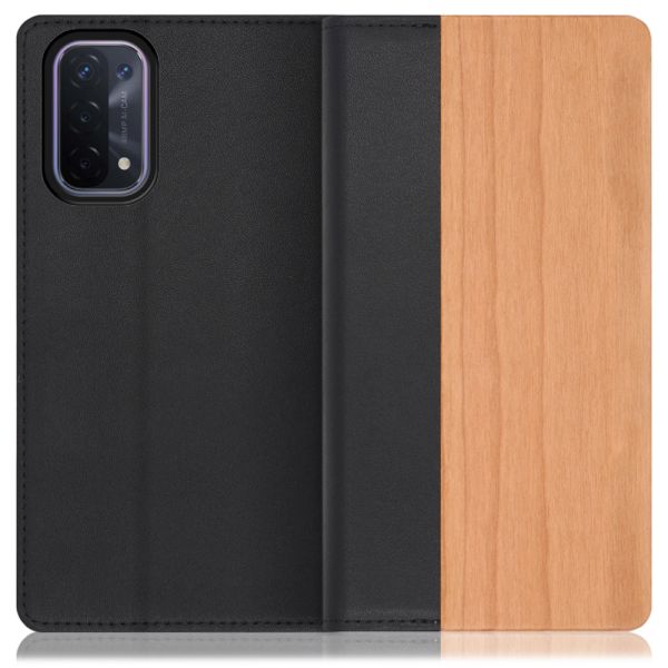 [ LOOF NATURE ] OPPO A54 5G a545g スマホケース ケース カバー 手帳型ケース カード収納 マグネット付き 天然木 本革 ベルトなし [ OPPO A54 5G ]
