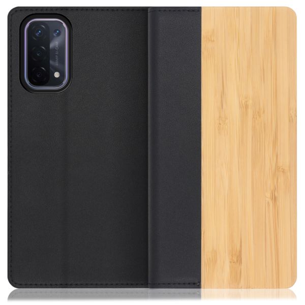 [ LOOF NATURE ] OPPO A54 5G a545g スマホケース ケース カバー 手帳型ケース カード収納 マグネット付き 天然木 本革 ベルトなし [ OPPO A54 5G ]