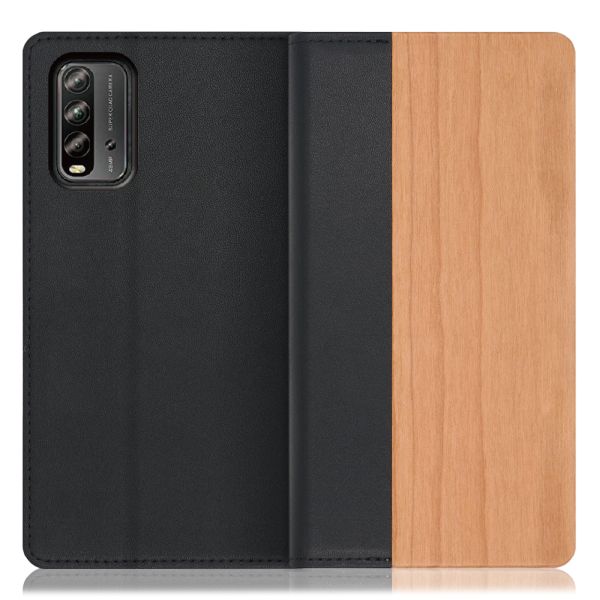 [ LOOF NATURE ] Xiaomi Redmi 9T redmi9t スマホケース ケース カバー 手帳型ケース カード収納 マグネット付き 天然木 本革 ベルトなし [ Redmi 9T ]