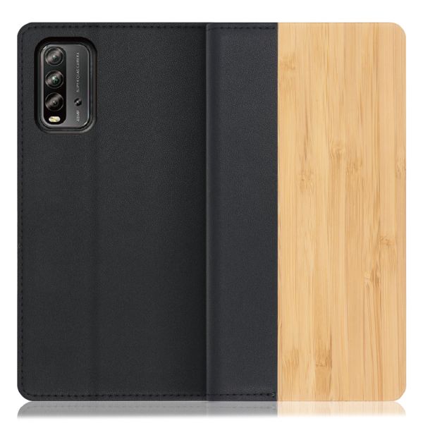 [ LOOF NATURE ] Xiaomi Redmi 9T redmi9t スマホケース ケース カバー 手帳型ケース カード収納 マグネット付き 天然木 本革 ベルトなし [ Redmi 9T ]