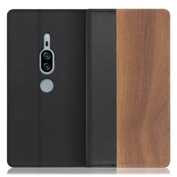 [ LOOF NATURE ] Xperia XZ2 Premium SO-04K / SOV38 xz2premium スマホケース ケース カバー 手帳型ケース カード収納 マグネット付き 天然木 本革 ベルトなし [ Xperia XZ2 Premium ]