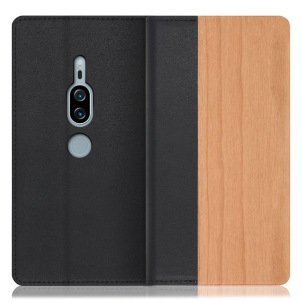 [ LOOF NATURE ] Xperia XZ2 Premium SO-04K / SOV38 xz2premium スマホケース ケース カバー 手帳型ケース カード収納 マグネット付き 天然木 本革 ベルトなし [ Xperia XZ2 Premium ]