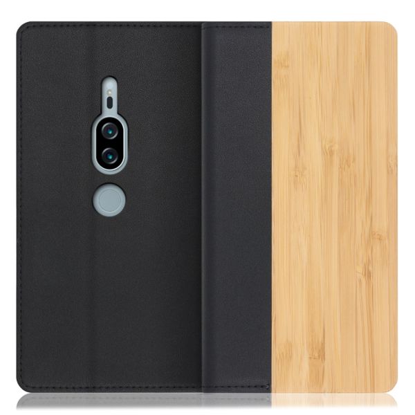 [ LOOF NATURE ] Xperia XZ2 Premium SO-04K / SOV38 xz2premium スマホケース ケース カバー 手帳型ケース カード収納 マグネット付き 天然木 本革 ベルトなし [ Xperia XZ2 Premium ]