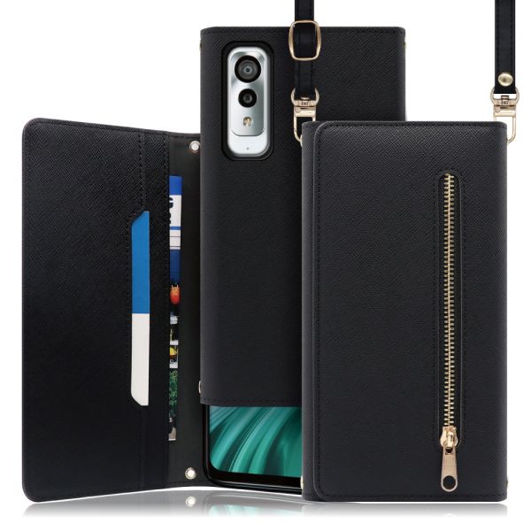 [ LOOF SHOULDER ] Android One S8 AndroidOne S8 androidones8 S8-KC スマホケース ケース カバー ショルダー スマホショルダー ストラップ 肩掛け 首掛け 手帳型ケース カード収納 マグネット付き ベルトなし [ Android One S8 ]