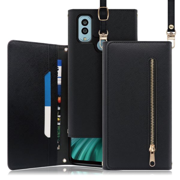 [ LOOF SHOULDER ] Android One S9 / DIGNO? SANGA edition AndroidOne S9 andoroidones9 スマホケース ケース カバー ショルダー スマホショルダー ストラップ 肩掛け 首掛け 手帳型ケース カード収納 マグネット付き ベルトなし [ Android One S9 ]