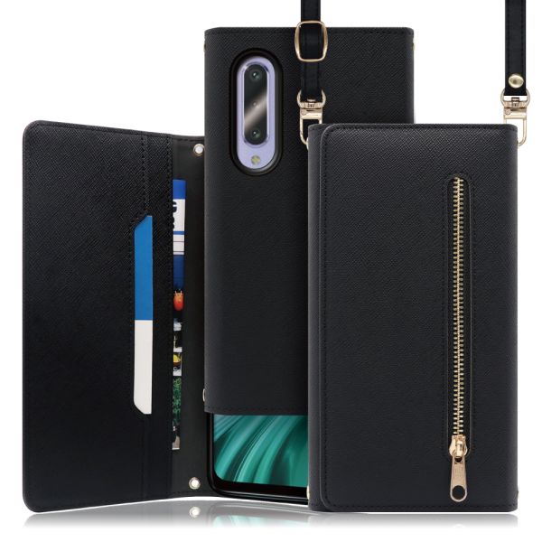 [ LOOF SHOULDER ] AQUOS zero5G Basic zero5gbasic zero 5G basic スマホケース ケース カバー ショルダー スマホショルダー ストラップ 肩掛け 首掛け 手帳型ケース カード収納 マグネット付き ベルトなし [ AQUOS zero5G Basic ]