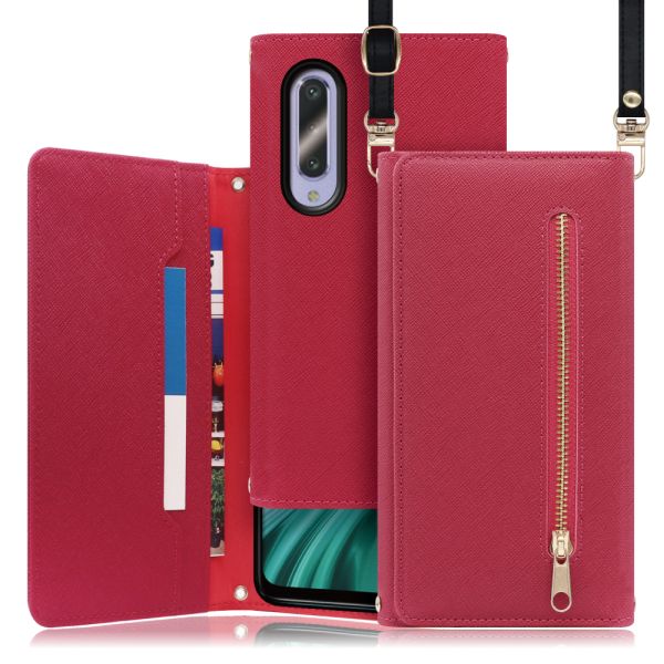 [ LOOF SHOULDER ] AQUOS zero5G Basic zero5gbasic zero 5G basic スマホケース ケース カバー ショルダー スマホショルダー ストラップ 肩掛け 首掛け 手帳型ケース カード収納 マグネット付き ベルトなし [ AQUOS zero5G Basic ]