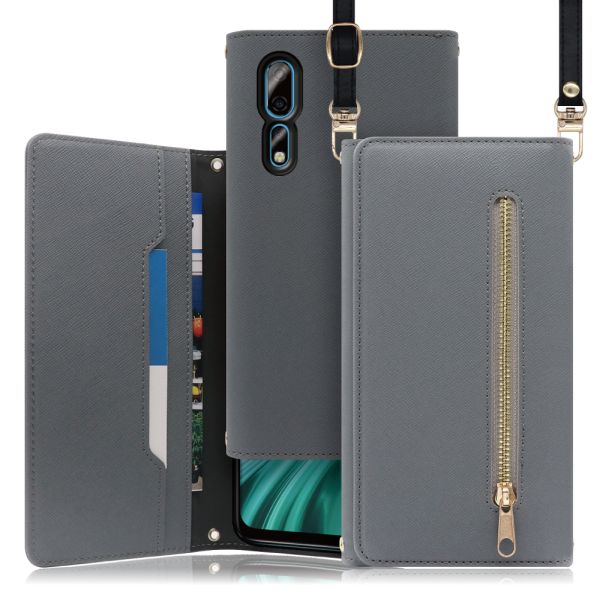 [ LOOF SHOULDER ] Axon 10 Pro 5G axon10pro5g axon10 10pro スマホケース ケース カバー ショルダー スマホショルダー ストラップ 肩掛け 首掛け 手帳型ケース カード収納 マグネット付き ベルトなし [ Axon 10 Pro 5G ]