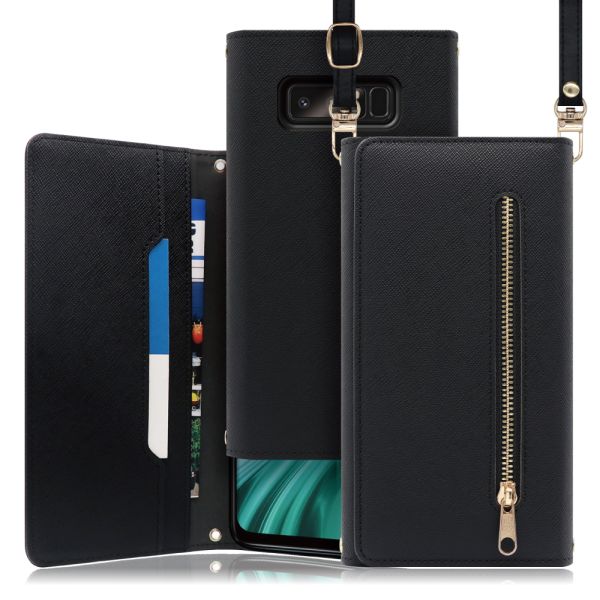 [ LOOF SHOULDER ] Galaxy Note8 SC-01K / SCV37 note8 note 8 スマホケース ケース カバー ショルダー スマホショルダー ストラップ 肩掛け 首掛け 手帳型ケース カード収納 マグネット付き ベルトなし [ Galaxy Note8 ]