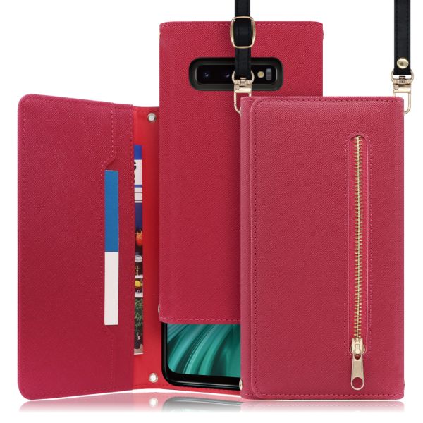[ LOOF SHOULDER ] Galaxy S10+ SC-04L / SCV42 s10plus s10 plus スマホケース ケース カバー ショルダー スマホショルダー ストラップ 肩掛け 首掛け 手帳型ケース カード収納 マグネット付き ベルトなし [ Galaxy S10+ ]