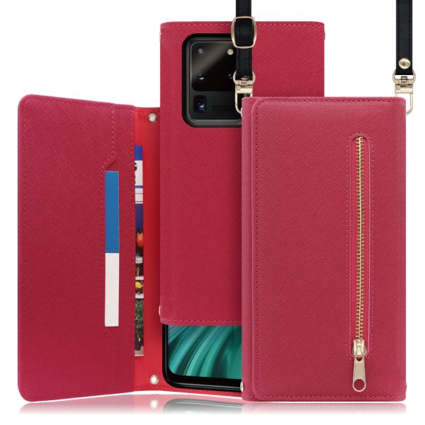 [ LOOF SHOULDER ] Galaxy S20 Ultra s20ultra スマホケース ケース カバー ショルダー スマホショルダー ストラップ 肩掛け 首掛け 手帳型ケース カード収納 マグネット付き ベルトなし [ Galaxy S20 Ultra 5G ]