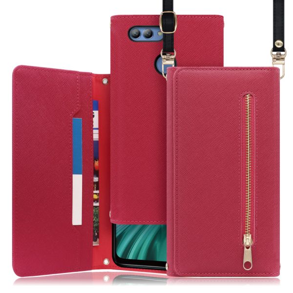[ LOOF SHOULDER ] HUAWEI nova 2 HMV31 nova2 スマホケース ケース カバー ショルダー スマホショルダー ストラップ 肩掛け 首掛け 手帳型ケース カード収納 マグネット付き ベルトなし [ HUAWEI nova 2 ]
