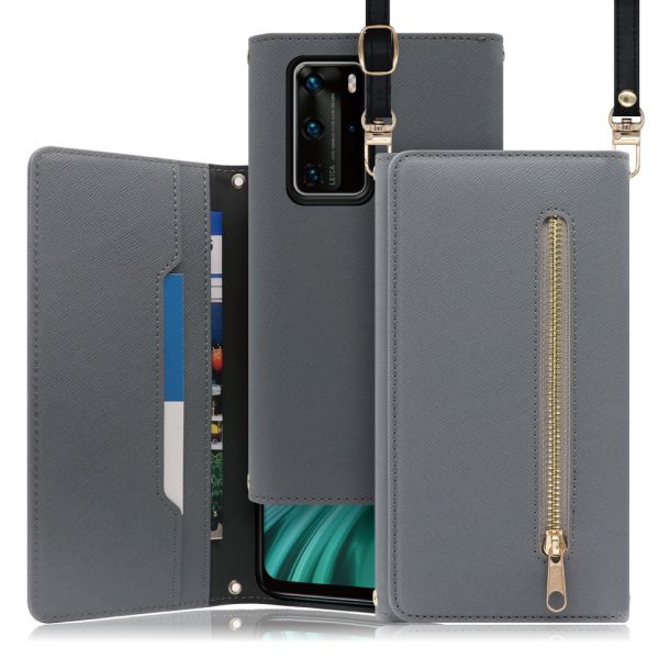 [ LOOF SHOULDER ] HUAWEI P40 Pro 5G p40pro5g p40pro プロ スマホケース ケース カバー ショルダー スマホショルダー ストラップ 肩掛け 首掛け 手帳型ケース カード収納 マグネット付き ベルトなし [ HUAWEI P40 Pro 5G ]
