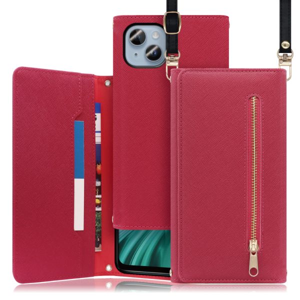 [ LOOF SHOULDER ] iPhone 14 Plus iphone14plus 14plus 14+ プラス スマホケース ケース カバー ショルダー スマホショルダー ストラップ 肩掛け 首掛け 手帳型ケース カード収納 マグネット付き ベルトなし [ iPhone 14 Plus ]