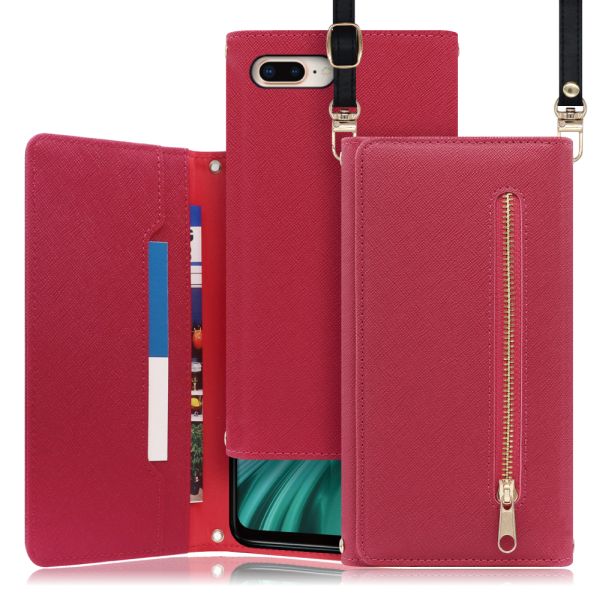 [ LOOF SHOULDER ] iPhone 7 Plus / 8 Plus iphone7plus iphone8plus 7plus 8plus スマホケース ケース カバー ショルダー スマホショルダー ストラップ 肩掛け 首掛け 手帳型ケース カード収納 マグネット付き ベルトなし [ iPhone 7 Plus / 8 Plus ]
