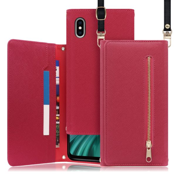 [ LOOF SHOULDER ] iPhone XS Max iPhonexsmax xsmax スマホケース ケース カバー ショルダー スマホショルダー ストラップ 肩掛け 首掛け 手帳型ケース カード収納 マグネット付き ベルトなし [ iPhone XS Max ]