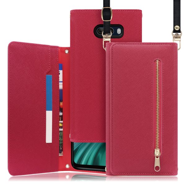 [ LOOF SHOULDER ] LG G8X ThinQ g8xthinq スマホケース ケース カバー ショルダー スマホショルダー ストラップ 肩掛け 首掛け 手帳型ケース カード収納 マグネット付き ベルトなし [ LG G8X ThinQ ]
