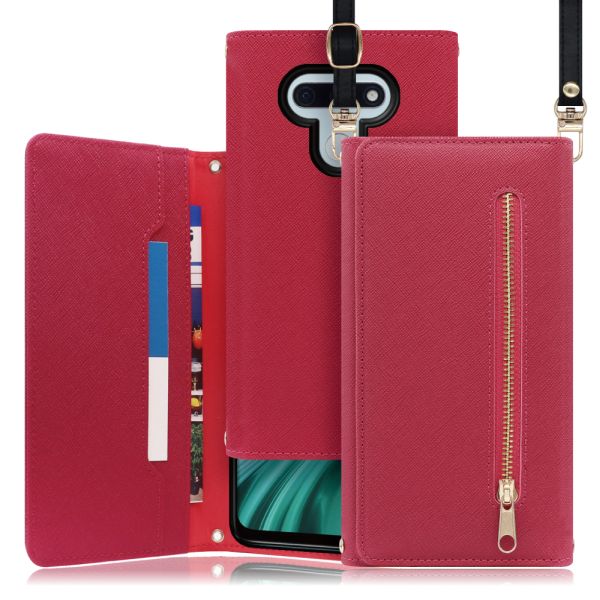 [ LOOF SHOULDER ] LG style3 L-41A lgstyle3 スマホケース ケース カバー ショルダー スマホショルダー ストラップ 肩掛け 首掛け 手帳型ケース カード収納 マグネット付き ベルトなし [ LG style3 ]