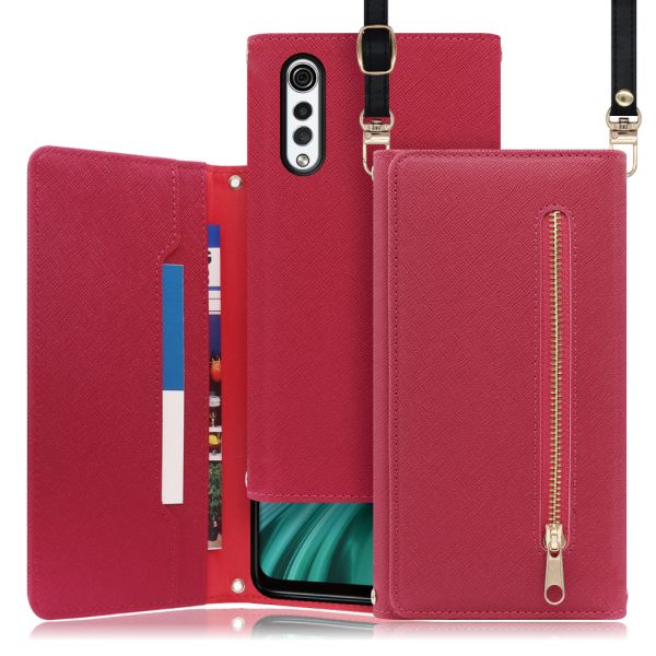 [ LOOF SHOULDER ] LG VELVET L-52A lgvelvet スマホケース ケース カバー ショルダー スマホショルダー ストラップ 肩掛け 首掛け 手帳型ケース カード収納 マグネット付き ベルトなし [ LG VELVET ]