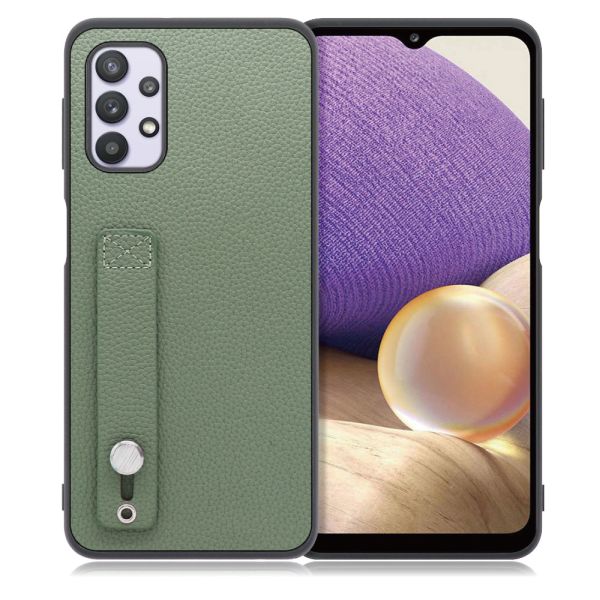 [ LOOF HOLD-SHELL ] Galaxy A32 5G SCG08 a325g スマホケース 背面 ケース カバー ハードケース 背面ベルト 本革 ストラップホール [ Galaxy A32 5G ]
