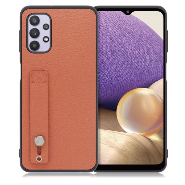 [ LOOF HOLD-SHELL ] Galaxy A32 5G SCG08 a325g スマホケース 背面 ケース カバー ハードケース 背面ベルト 本革 ストラップホール [ Galaxy A32 5G ]