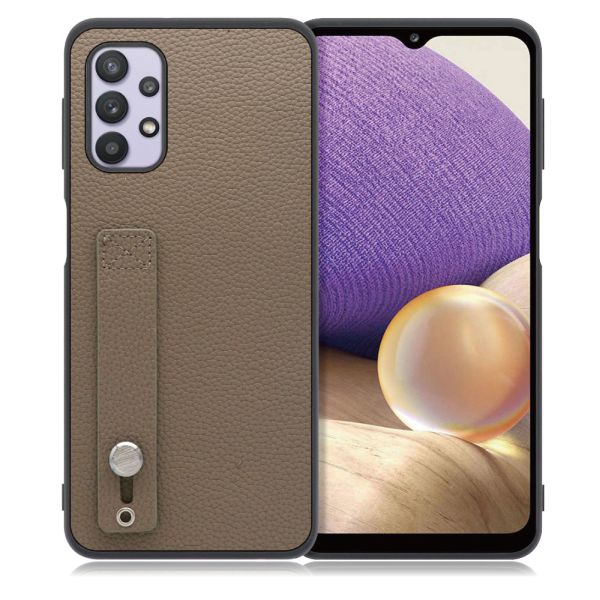[ LOOF HOLD-SHELL ] Galaxy A32 5G SCG08 a325g スマホケース 背面 ケース カバー ハードケース 背面ベルト 本革 ストラップホール [ Galaxy A32 5G ]