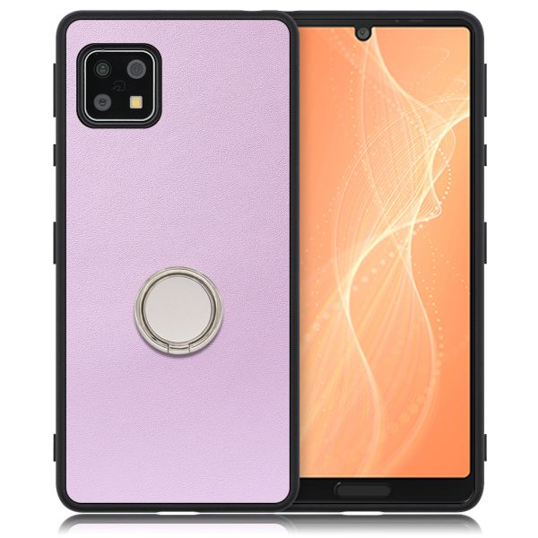 [ LOOF RING-SHELL ] AQUOS sense4 / sense4 lite / sense4 basic / sense5G / やさしいスマホ2 sense 4 4lite 4basic 5G sense4lite sense4basic スマホケース 背面 ケース カバー ハードケース スマホリング リング付き 本革 ストラップホール [ AQUOS sense4/4 lite/4 basic/sense5G/やさしいスマホ2 ]