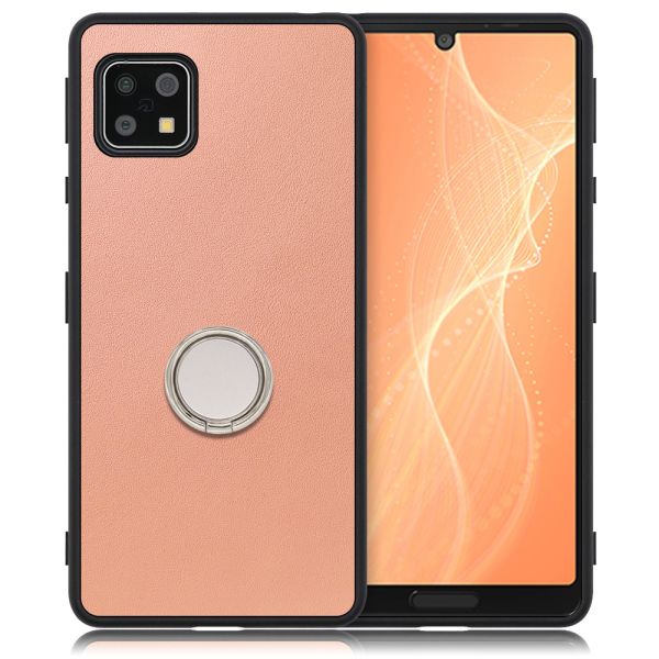 [ LOOF RING-SHELL ] AQUOS sense4 / sense4 lite / sense4 basic / sense5G / やさしいスマホ2 sense 4 4lite 4basic 5G sense4lite sense4basic スマホケース 背面 ケース カバー ハードケース スマホリング リング付き 本革 ストラップホール [ AQUOS sense4/4 lite/4 basic/sense5G/やさしいスマホ2 ]
