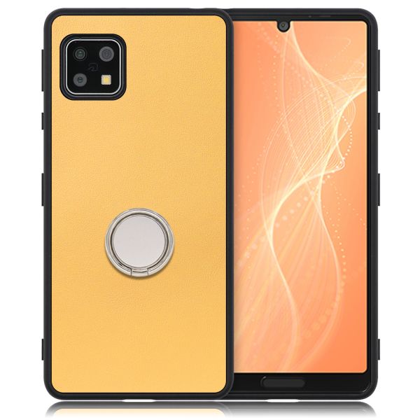 [ LOOF RING-SHELL ] AQUOS sense4 / sense4 lite / sense4 basic / sense5G / やさしいスマホ2 sense 4 4lite 4basic 5G sense4lite sense4basic スマホケース 背面 ケース カバー ハードケース スマホリング リング付き 本革 ストラップホール [ AQUOS sense4/4 lite/4 basic/sense5G/やさしいスマホ2 ]