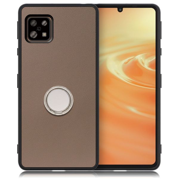[ LOOF RING-SHELL ] AQUOS sense6s /sense6 sense 6s 6 スマホケース 背面 ケース カバー ハードケース スマホリング リング付き 本革 ストラップホール [ AQUOS sense6/sense6s ]