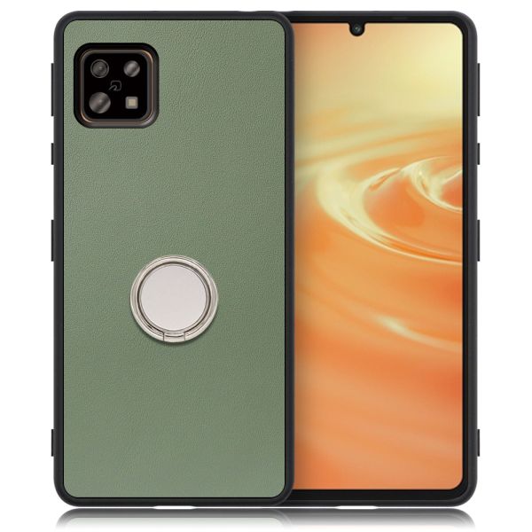 [ LOOF RING-SHELL ] AQUOS sense6s /sense6 sense 6s 6 スマホケース 背面 ケース カバー ハードケース スマホリング リング付き 本革 ストラップホール [ AQUOS sense6/sense6s ]