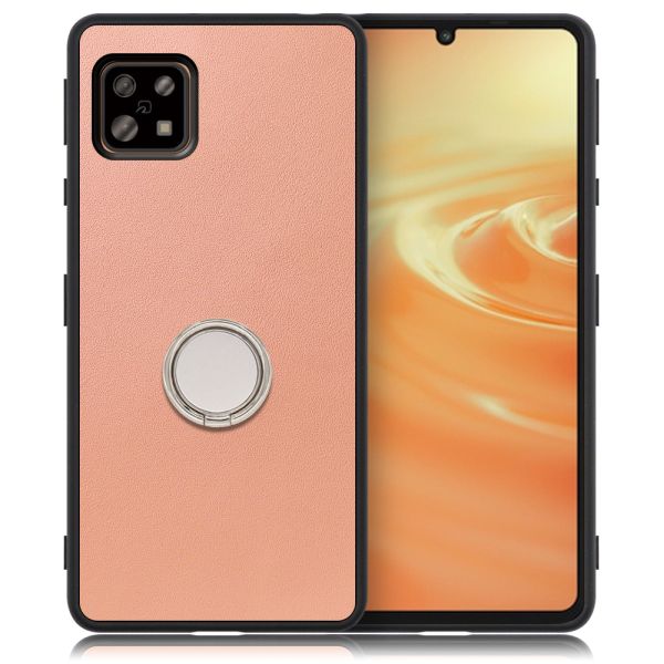 [ LOOF RING-SHELL ] AQUOS sense6s /sense6 sense 6s 6 スマホケース 背面 ケース カバー ハードケース スマホリング リング付き 本革 ストラップホール [ AQUOS sense6/sense6s ]