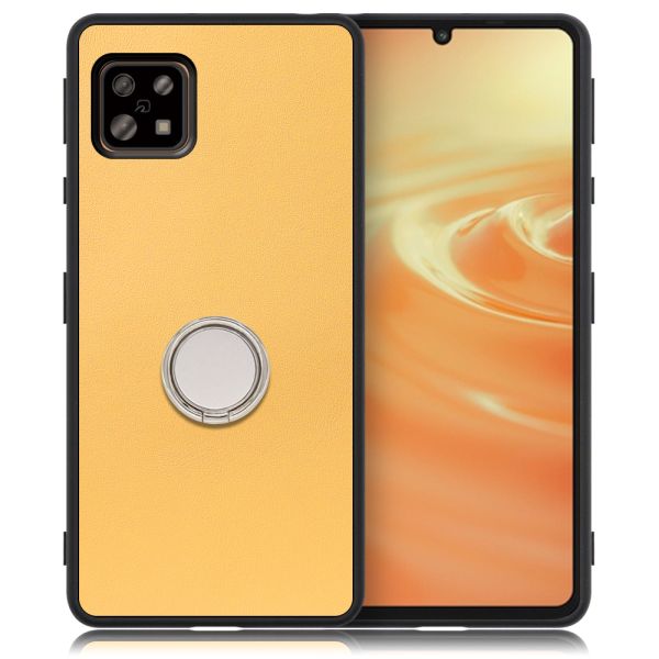 [ LOOF RING-SHELL ] AQUOS sense6s /sense6 sense 6s 6 スマホケース 背面 ケース カバー ハードケース スマホリング リング付き 本革 ストラップホール [ AQUOS sense6/sense6s ]