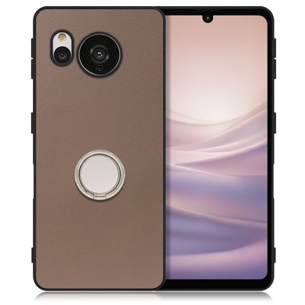 [ LOOF RING-SHELL ] AQUOS sense7 sense 7 スマホケース 背面 ケース カバー ハードケース スマホリング リング付き 本革 ストラップホール [ AQUOS sense7 ]