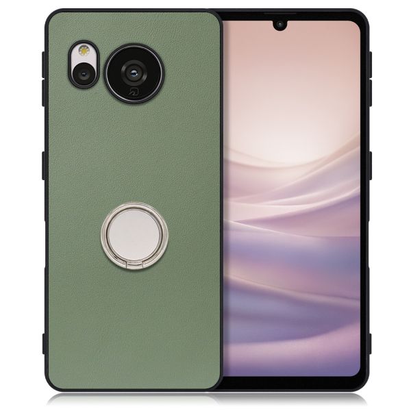 [ LOOF RING-SHELL ] AQUOS sense7 sense 7 スマホケース 背面 ケース カバー ハードケース スマホリング リング付き 本革 ストラップホール [ AQUOS sense7 ]