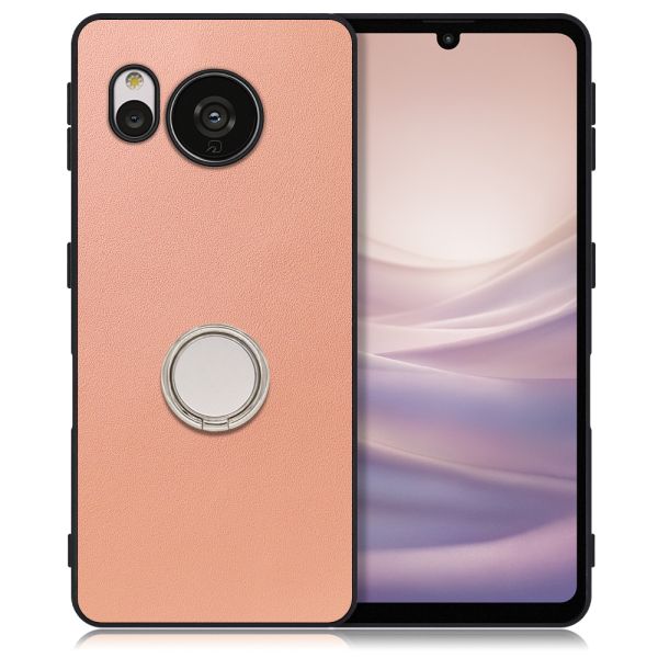 [ LOOF RING-SHELL ] AQUOS sense7 sense 7 スマホケース 背面 ケース カバー ハードケース スマホリング リング付き 本革 ストラップホール [ AQUOS sense7 ]